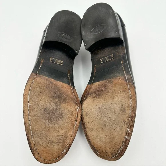 Gucci Horsebit Shiny Black Dress Loafers Shoes # 110-1362 Size 42 E